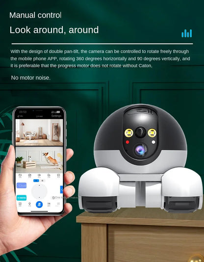 1080P HD WiFi PTZ IP Camera – Smart Home Security Robot with Auto Tracking for Baby & Pet Monitoring