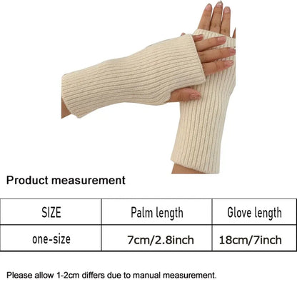 Winter Warmth Essentials: Solid Half Finger Wool Knitting Gloves for Women - Soft and Warm Arm Gloves, Mittens for Writing, Handschoenen Guantes