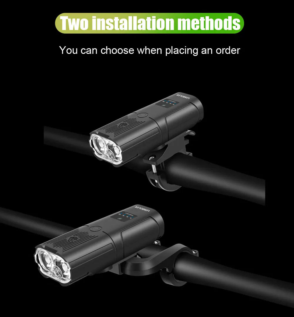 NEWBOLER Smart Bicycle Light – 10000mAh Front Bike Light, 6000 Lumen Waterproof, USB Charging for MTB and Road Cycling, Bike Accessories
