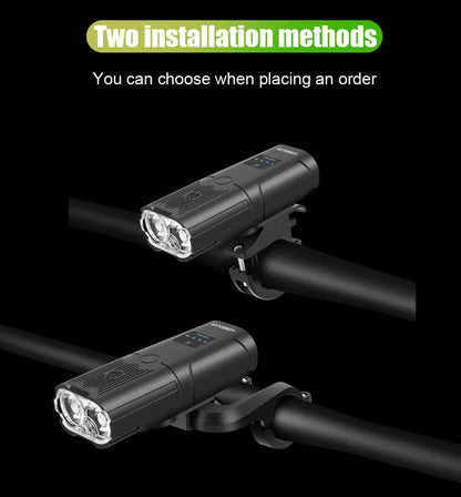 NEWBOLER Smart Bicycle Light – 10000mAh Front Bike Light, 6000 Lumen Waterproof, USB Charging for MTB and Road Cycling, Bike Accessories