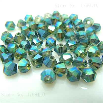 Isywaka 3–8mm Austria Crystal Bicone Glass Beads – Colorful Faceted Loose Spacer Beads for DIY Jewelry Making, Bracelet & Charm Craft Supplies