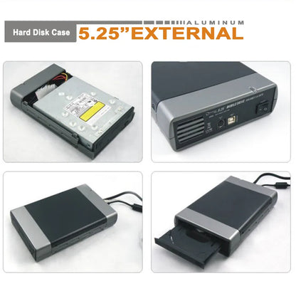5.25-inch USB 2.0/3.0 SATA External Optical Drive Case – Enclosure Adapter for Windows, Mac & PC