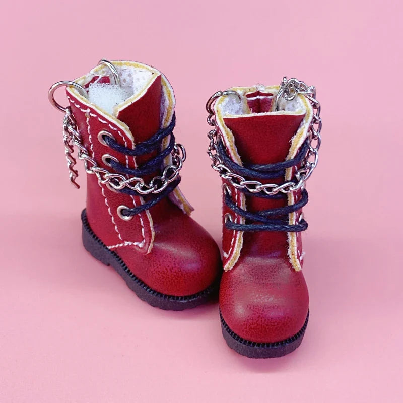 Tilda Doll Boots – 1/8 Mini Leather Shoes for Blythe & Azone Dolls, Casual Doll Accessories