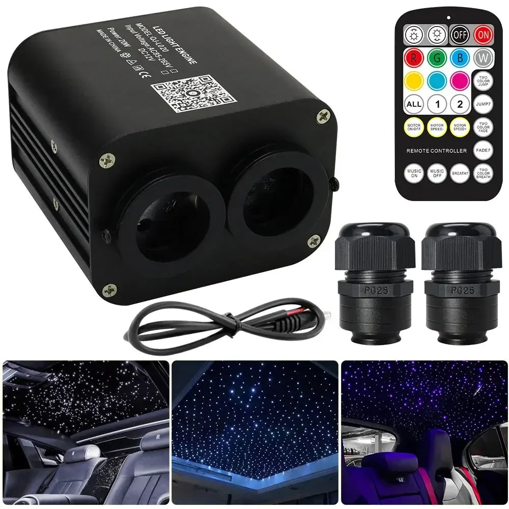 20W Dual Color Twinkle Car Roof Star Light – RGB Meteor Music APP Control, Sparkling Starry Sky Atmosphere Light