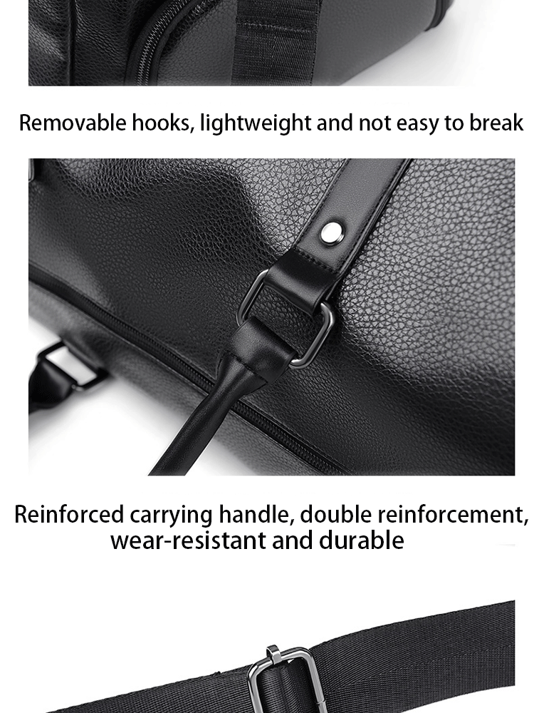 Retro Short Trip Bag – Large Capacity PU Waterproof Sports & Fitness Motorcycle Leisure Bag