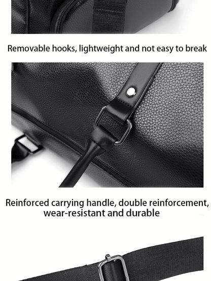 Retro Short Trip Bag – Large Capacity PU Waterproof Sports & Fitness Motorcycle Leisure Bag