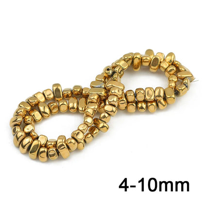 3A+ Retention Color Hematite Beads – Star & Heart Shapes, Gold-Plated Natural Stones for DIY Jewelry & Bracelets