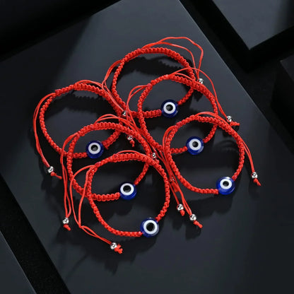 2/10PCS Lucky Red Rope Evil Eye Bracelets – Handmade Protective Wristbands for Men & Women
