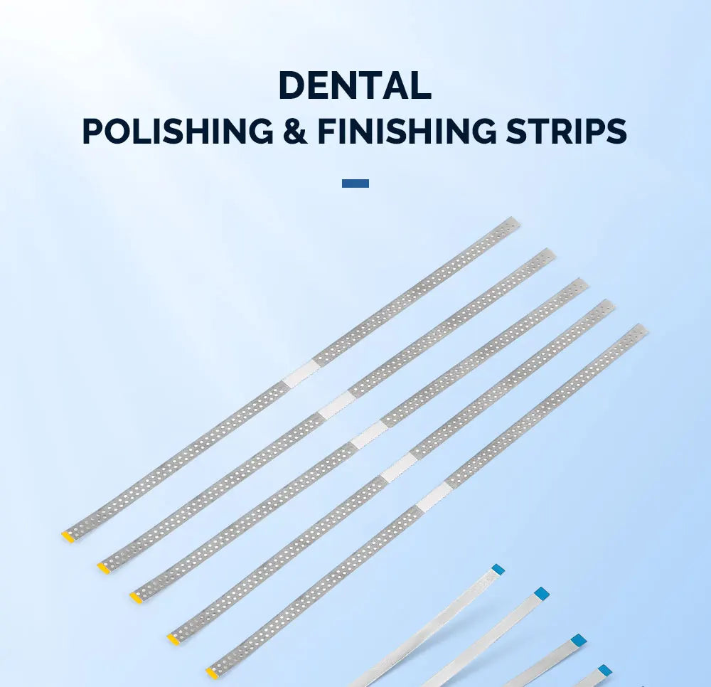 AZDENT Dental Diamond Polishing Strips – 5pc Stainless Steel Orthodontic IPR Fine & Medium Polish