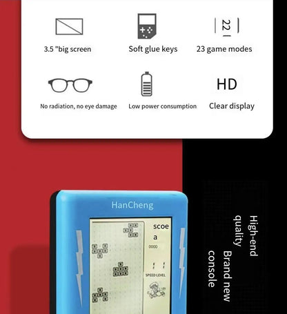 Mini Handheld Game Console | Built-in 23 Games & 80 Classic Tetris Retro Player for Kids