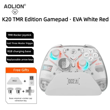 Aolion K10 RGB Wireless Gaming Controller – Gamepad with Charging Dock, Hall Effect Joystick & Trigger for Nintendo Switch 2/PC/Phone