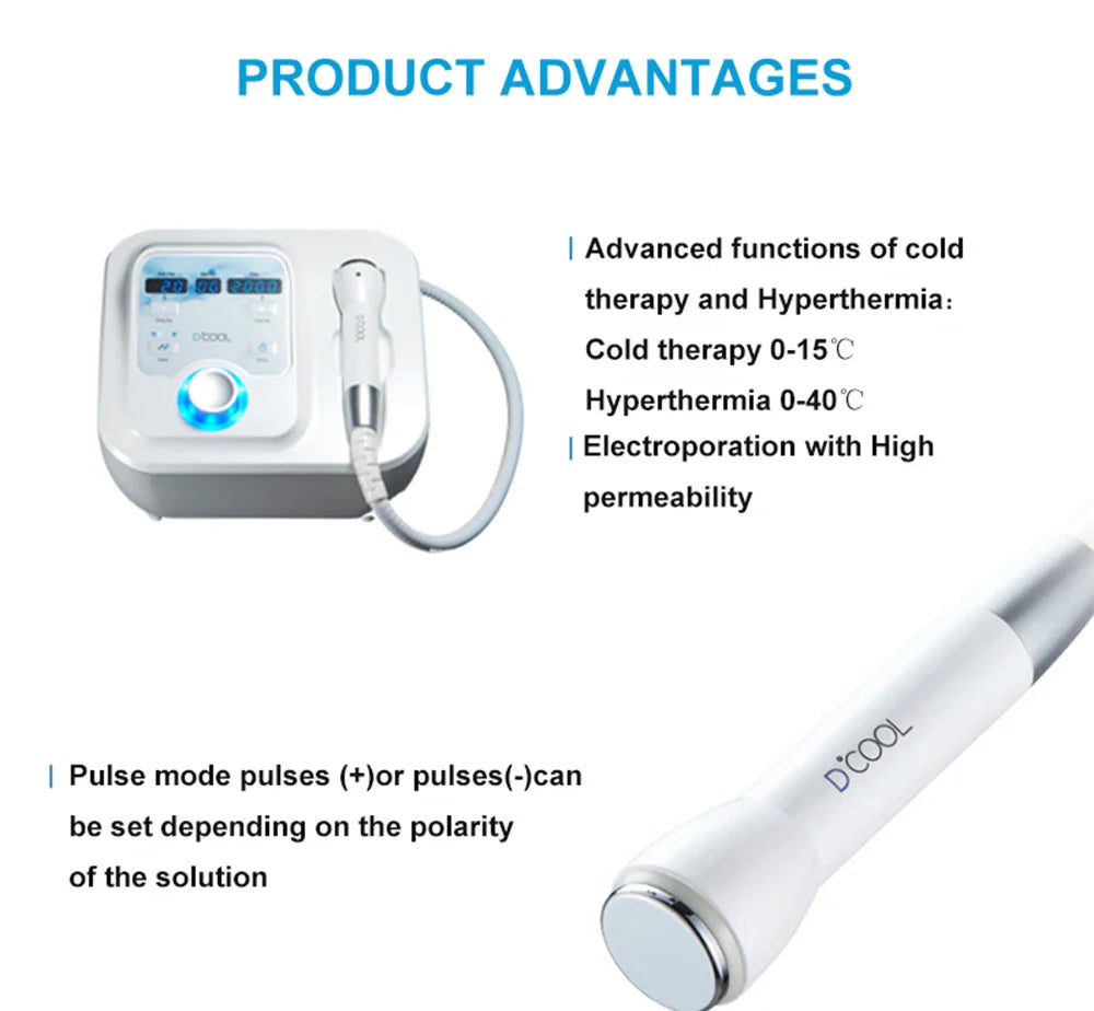 2025 NEW Dcool Portable Beauty Device – Hot & Cool EMS Electroporation Machine for Skin Tightening and Anti-Puffiness Facial Care
