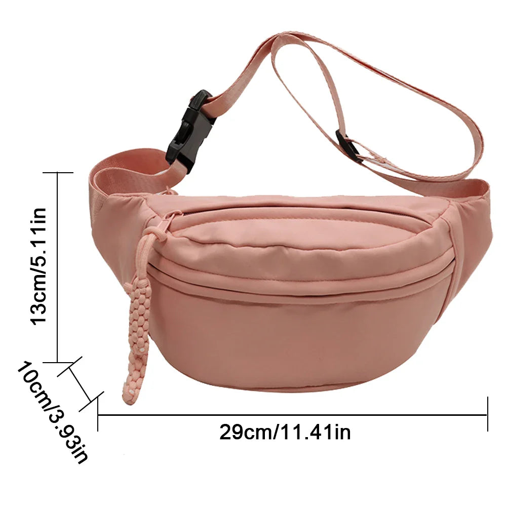 Women's Canvas Chest Bag - Sling Crossbody Waist Pack for Running, Casual Sport Half Moon Belt Bag