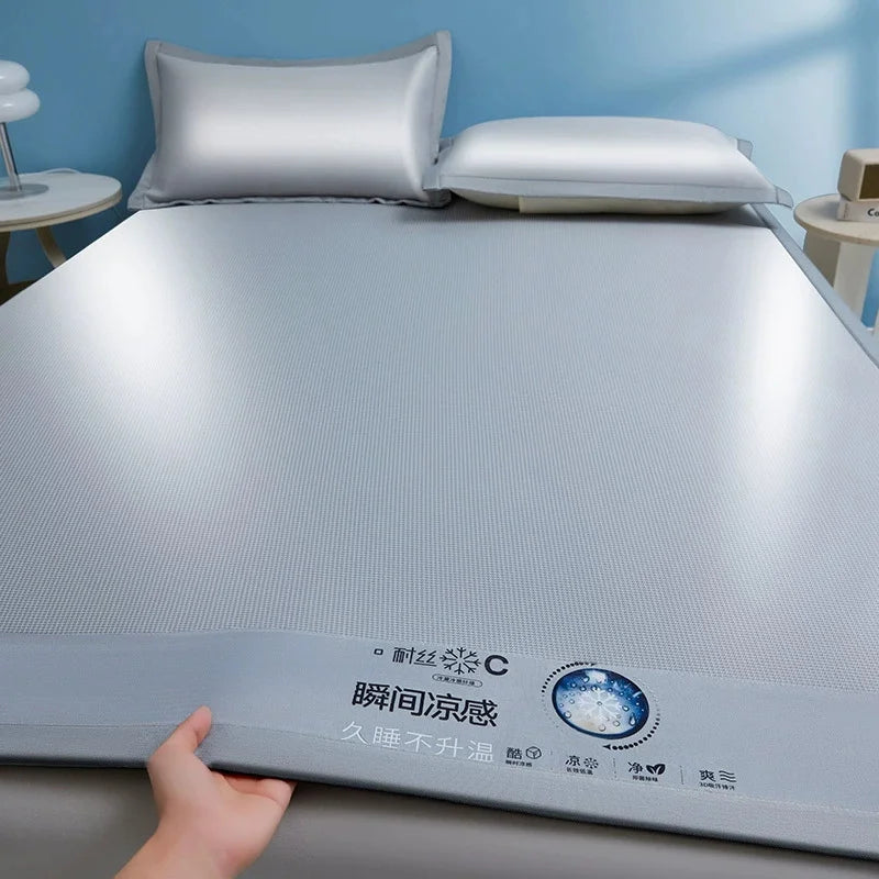 Cooling Bed Mat for Summer - Breathable Non-Slip Foldable Sleeping Pad with Pillowcase for Home