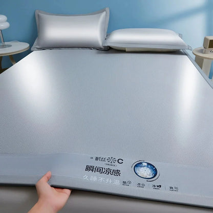 Cooling Bed Mat for Summer - Breathable Non-Slip Foldable Sleeping Pad with Pillowcase for Home