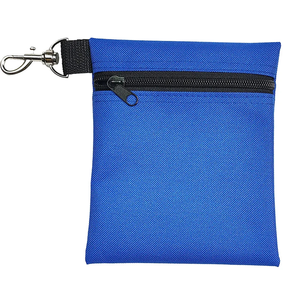 Golf Tee Pouch – Zipper Golf Ball Bag with Metal Lobster Claw Clip for Men & Women, Valuables Holder