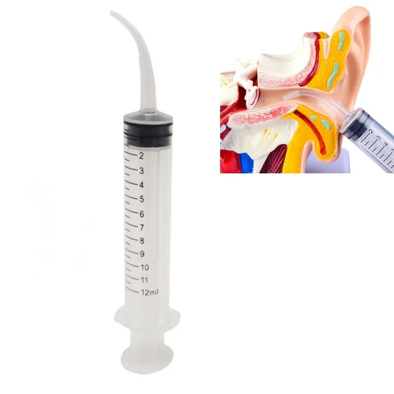 12ML Ear Cleaner Washer Syringe - Rubber Tube Earwax Cleaning Removal Tool - Ear Cleaner Health Care
