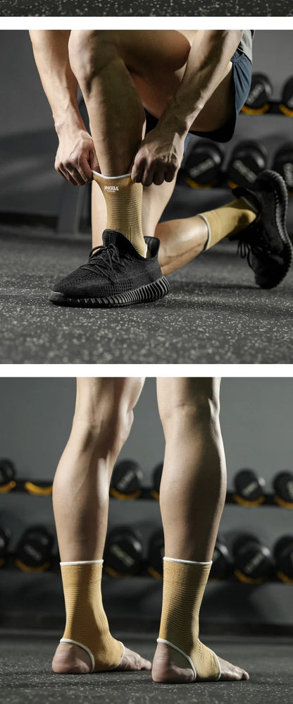 Elastic Breathable Ankle Support Sleeves - One Size for Running, Basketball & Cycling