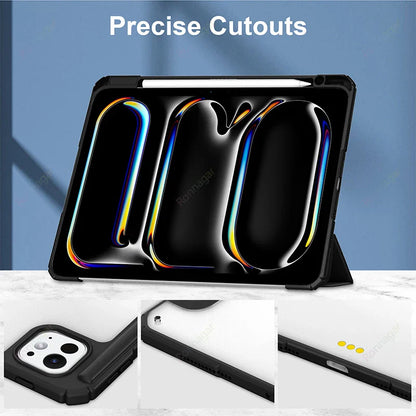 Smart Case for iPad Air 11" (M2 2024, 6th Gen) & iPad Pro 11" (M4/M2) - Compatible with Air 5th, 4th, 9th, 8th, 7th, 10.2", and Air 3 (10.5")