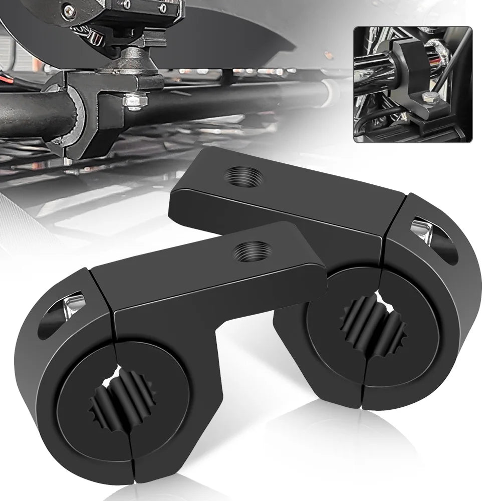 Motorcycle LED Headlight & Spotlight Clamp Bracket Kit – Tube Mount for Fog Light & Motorbike Accessories