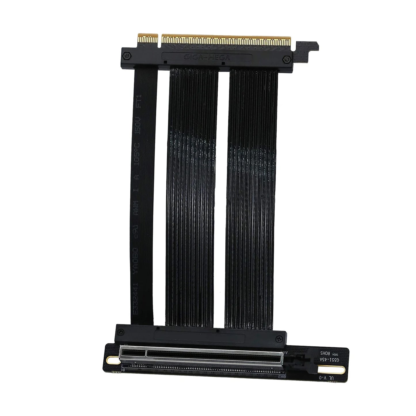 PCIe 5.0 X16 GPU Riser Cable - Gen5 128GB/s Right-Angle Graphics Card Extension for Vertical PC Mounting