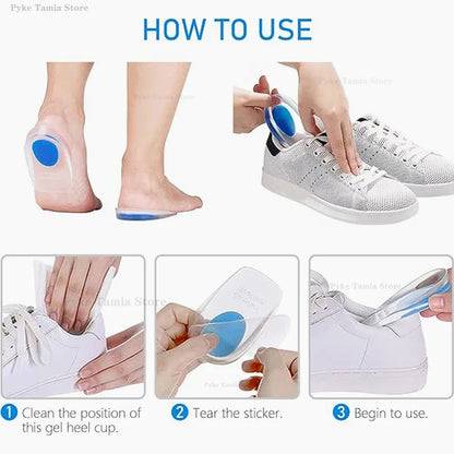 Silicone Heel Gel Pads – Soft Shock Absorbing Insoles for Pain Relief, Sports, and Foot Care