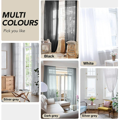 Shading Solid White Sheer Curtains - Modern Tulle Voile Organza for Living Room and Kitchen Window Decoration