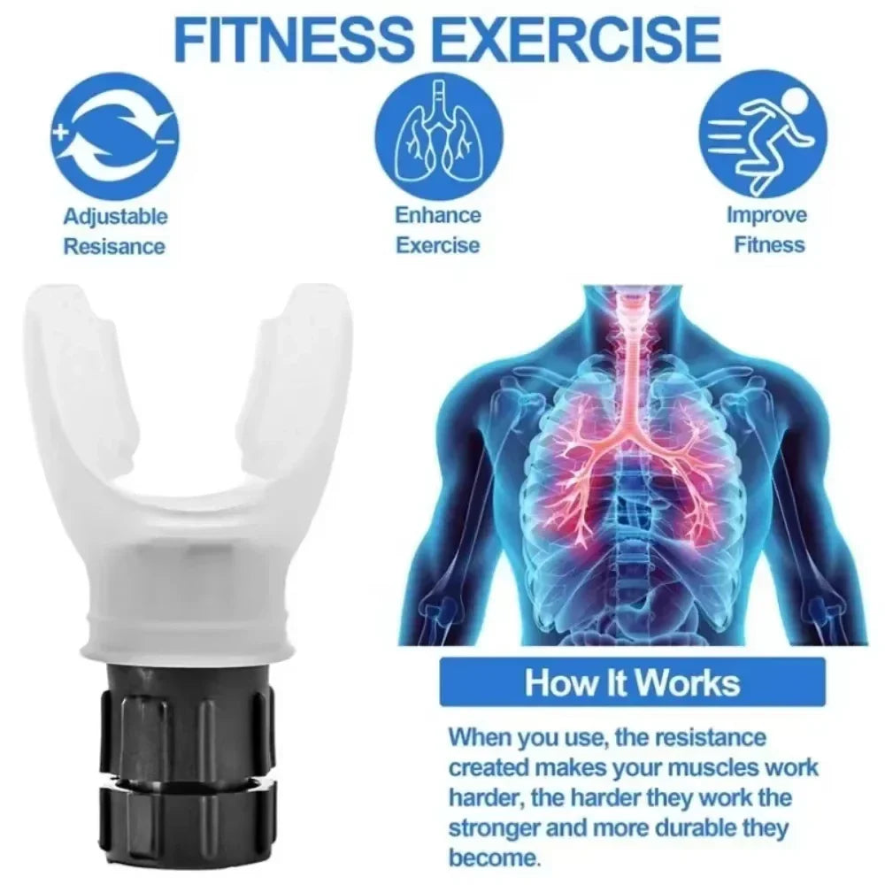 Portable Breathing Exercise Device – Lung Fitness Exerciser with Adjustable Resistance for Endurance Training