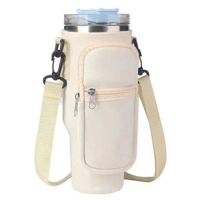 Water Bottle Carrier Bag for Stanley 40oz – Holder with Phone Pocket & Adjustable Strap, Stanley Cup Accessory