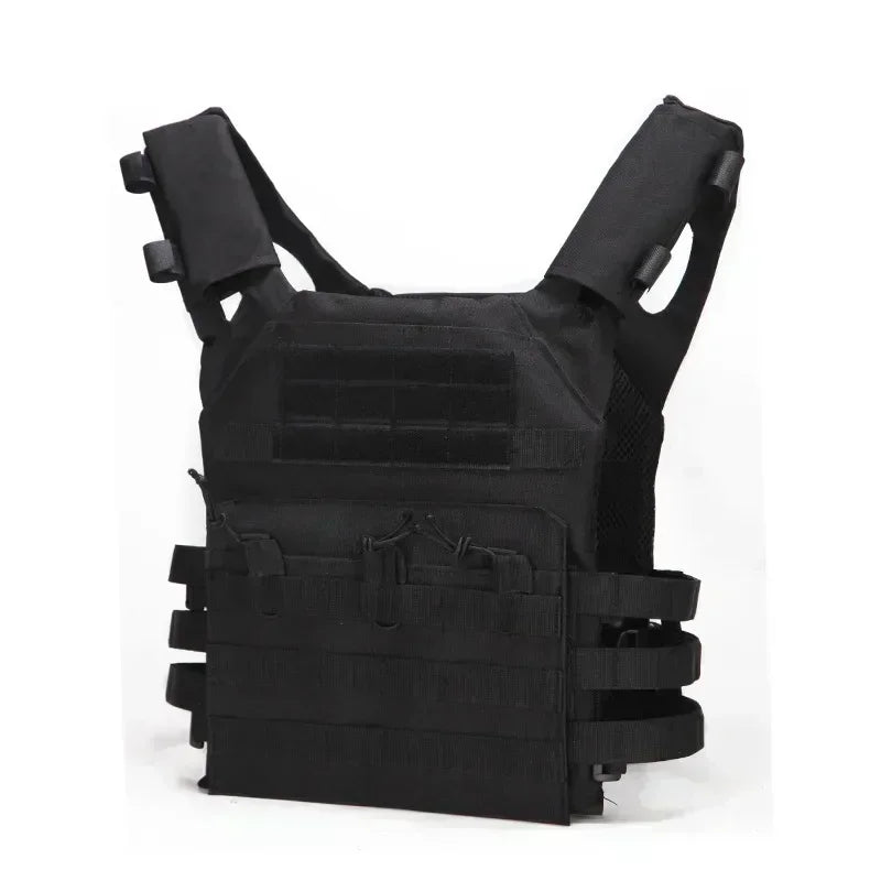 Nylon Tactical Vest – Body Armor for Hunting and Airsoft – MOLLE Camo Military Army Vest for Combat, CS Games, and Jungle Equipment