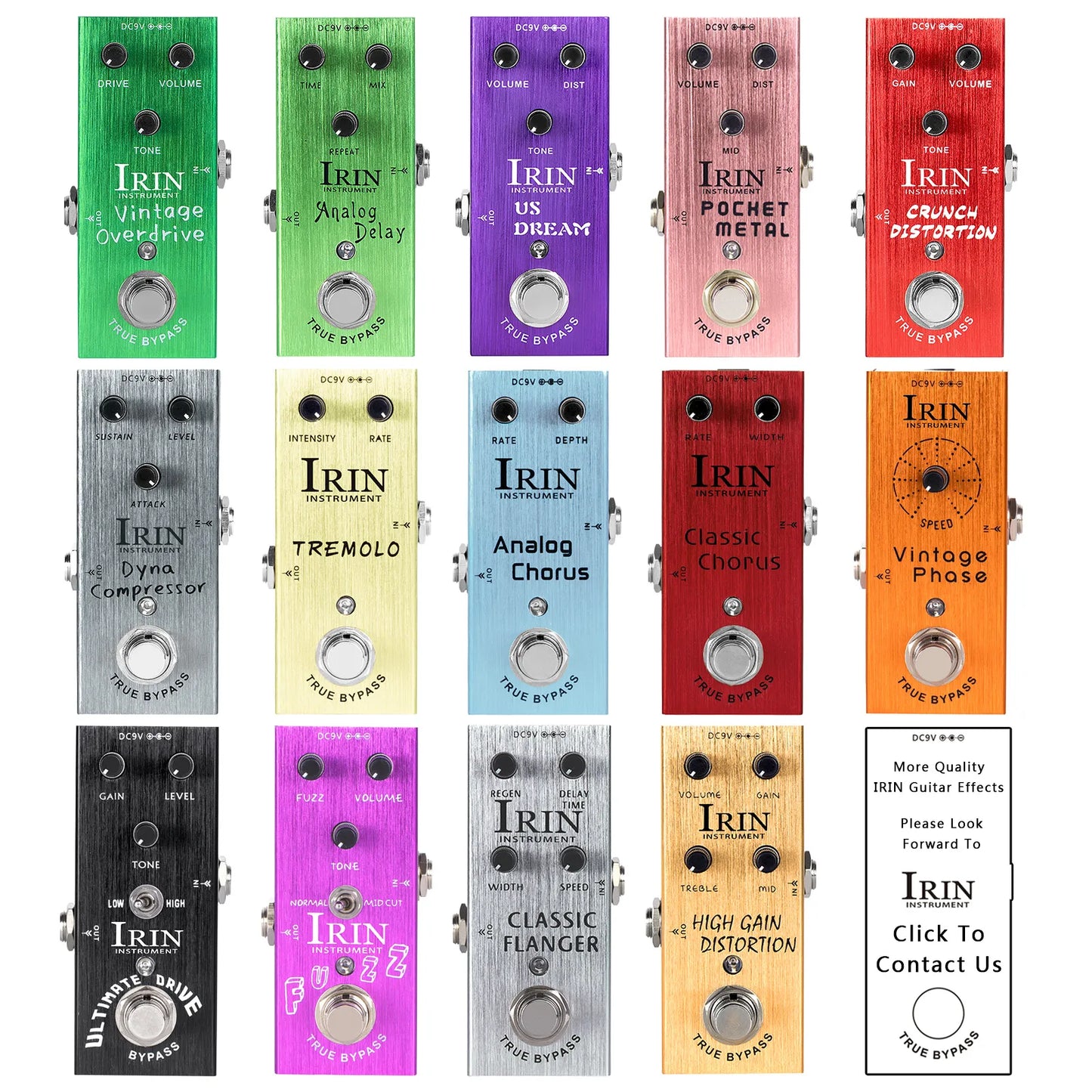 Impressive IRIN Electric Guitar Effects Pedal - Vintage Overdrive, Crunch Distortion, Analog Delay, Classic Chorus, Ultimate Drive - Enhance Your Sound