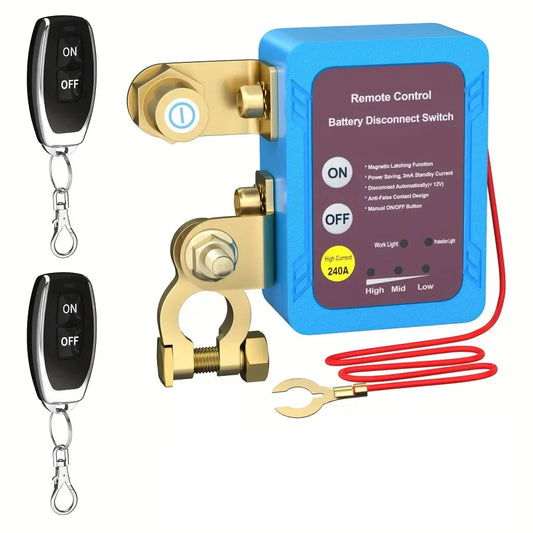 Wireless Dual Remote Car Battery Disconnect Relay – Master Kill Cut-Off Switch, 12V Car Interior Replacement Relays Parts