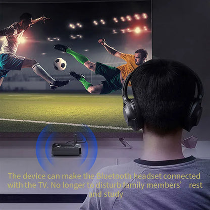 Bluetooth 5.0 HD Audio Transmitter – Low Latency Wireless Adapter with 3.5mm AUX, RCA & USB for TV, PC & Headphones