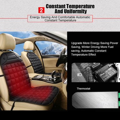 12V Electric Heated Car & Home Seat Cushion — Universal Warm Winter Cushion Cover