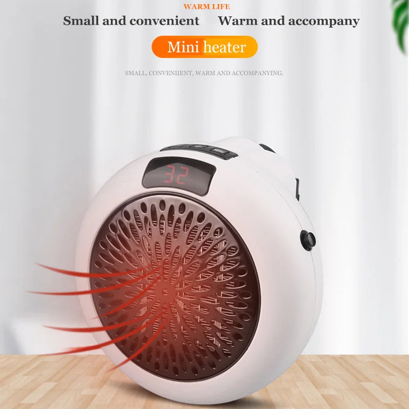 Portable Electric PTC Ceramic Heater — Mini Hot Air Fan for Home, Desktop, or Wall Mount Winter Heating