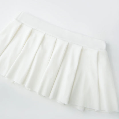 Women’s Summer High Waist Mini Pleated Skirt — Solid Color School & Party Skirt