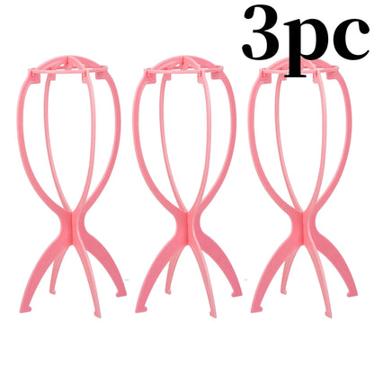10Pcs Wig Stand Set - Portable Plastic Wig Cap Holder for Home, Salon & Travel Use