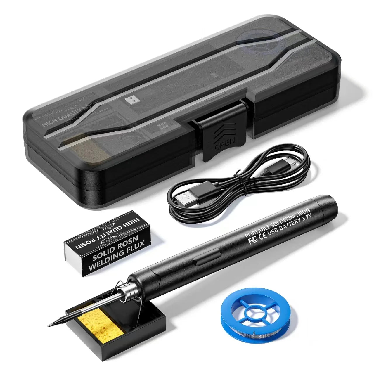 USB Wireless Digital Soldering Iron Kit – Cordless Electric Pen with Adjustable 300–450℃ Temperature