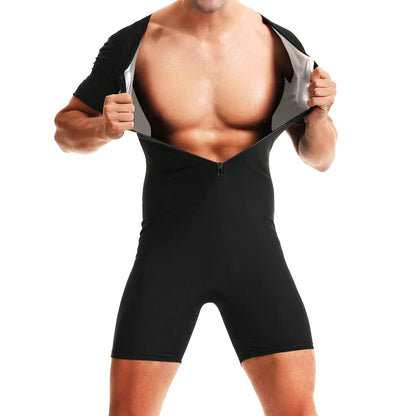 Men’s Sauna Suit Sweat Jumpsuit – Thermal Workout Bodysuit for Gym Training, Waist Trainer Fitness Wear for Enhanced Sweat & Performance