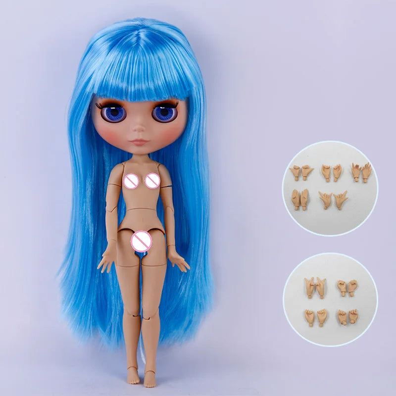 ICY DBS Blythe Doll – Tan Skin Matte Face with Eyebrows, 1/6 BJD Joint Body, Anime Christmas Gift