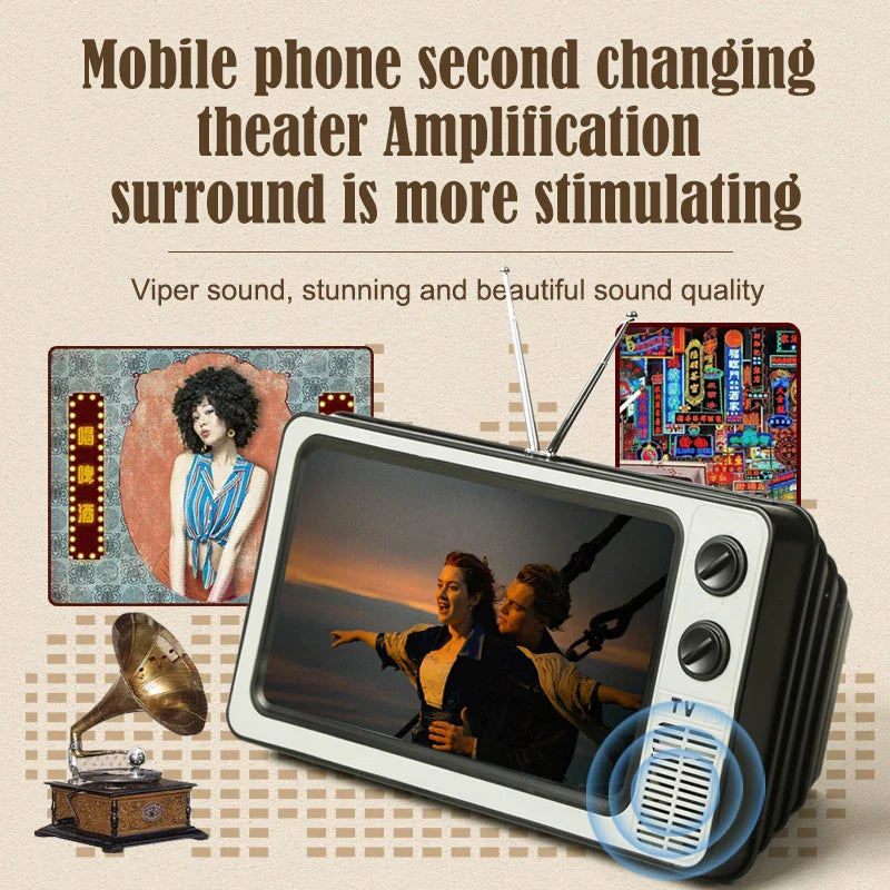12 Inch Phone Screen Magnifier Stand - Enlarged Expand Holder HD Video Amplifier, Eyes Protection Retro TV Box for iPhone
