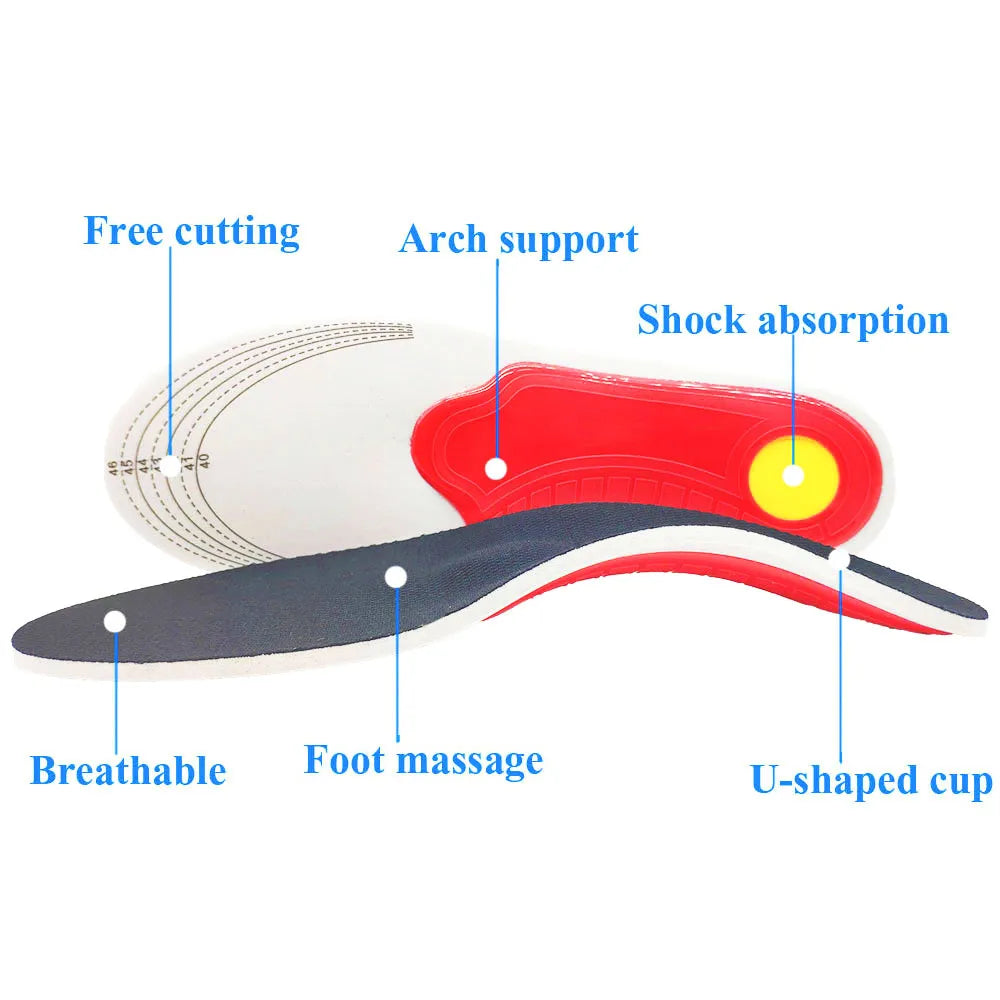 Orthotic Insole Arch Support - Flatfoot Orthopedic Insoles for Feet, Air Movement Damping Cushion Padding, Pressure Relief