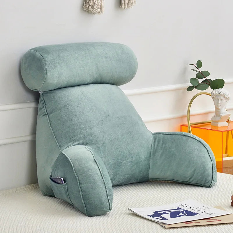 All Season Reading Pillow – Backrest Lumbar Support Cushion for Sofa, Bed & Office Chair | Comfortable Pain Relief Back Support Cushion