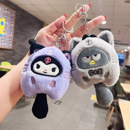 Sanrio Plush Doll Keychain Set – Melody, Cinnamoroll & Pochacco Cute Bag Pendant Gifts for Kids