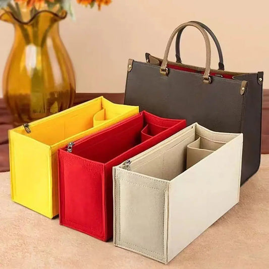 Felt Insert Liner Pouch — Handbag & Tote Bag Organizer for LV Onthego, Internal Purse Storage Accessory