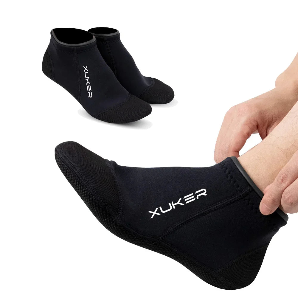 Men’s & Women’s 3mm Neoprene Water Socks - Low Cut Beach, Volleyball, Diving, Swimming, and Kayaking Booties with Flatlock Stitches
