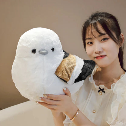 Cartoon Long-Tailed Tit Plush Toy – Cute Round Bird Stuffed Animal for Kids, Girls & Boys Gifts