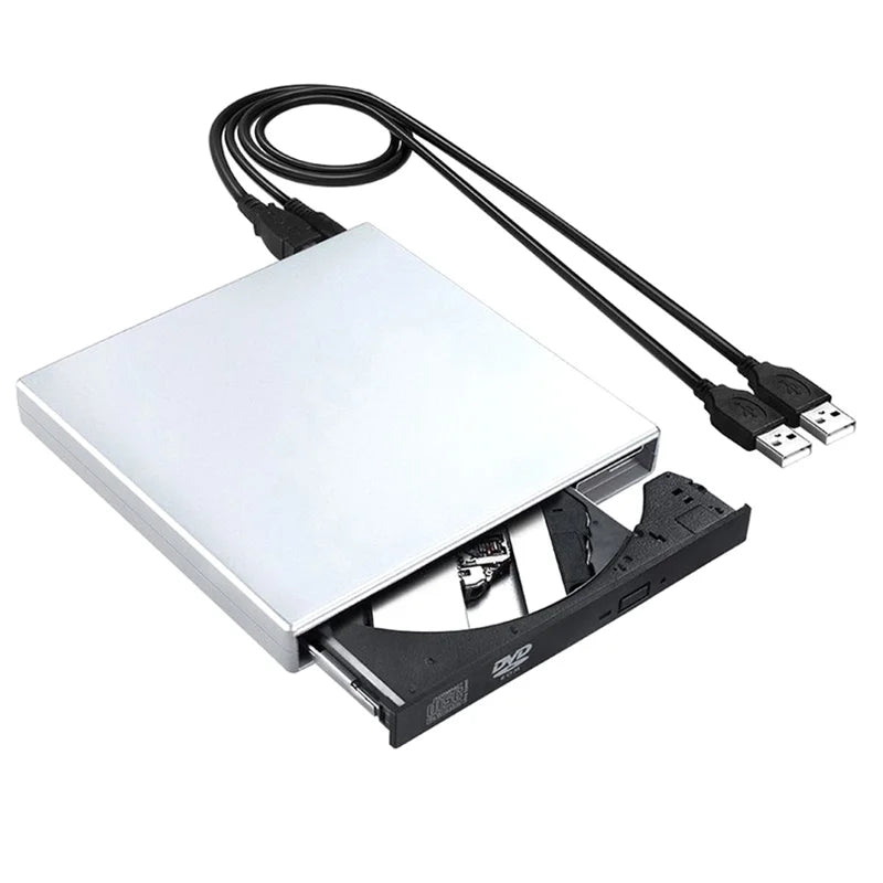 Professional Slim External DVD Drive – Low-Noise USB 2.0 DVD/VCD/CD-RW Burner & Player