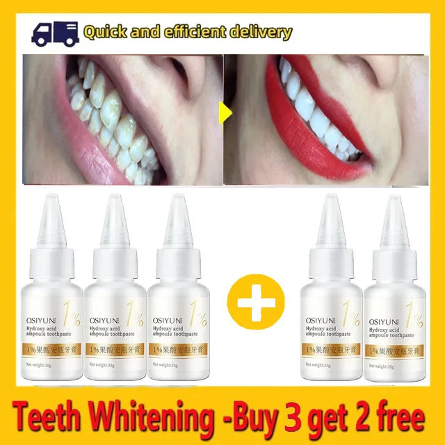 Teeth Whitening Toothpaste – Fruit Acid Formula for Plaque Removal, Stain & Calculus Cleanser, Fresh Breath & Oral Hygiene