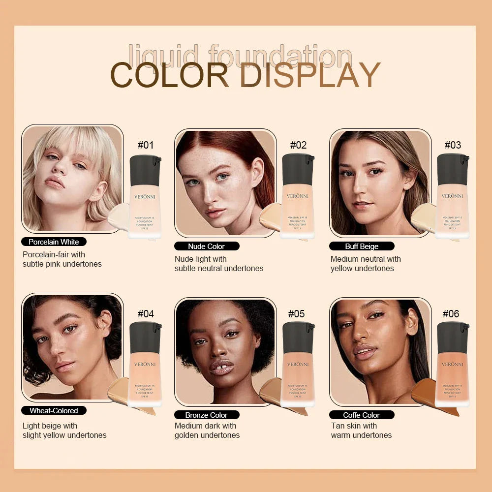 Matte Liquid Foundation – Full Coverage BB Cream with Oil Control, Waterproof & Long-Lasting Natural Face Base
